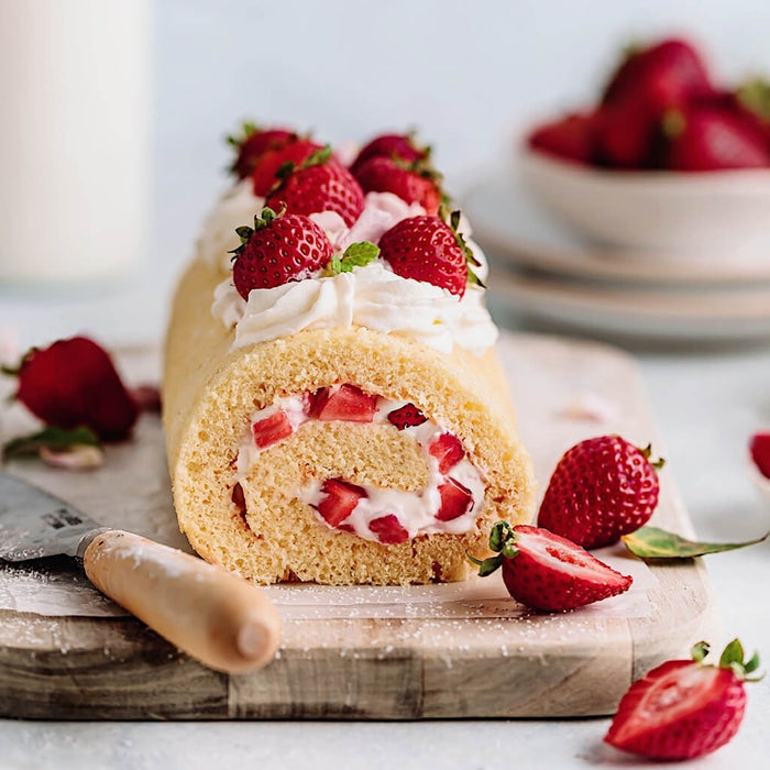 Rollo de Fresas con Crema