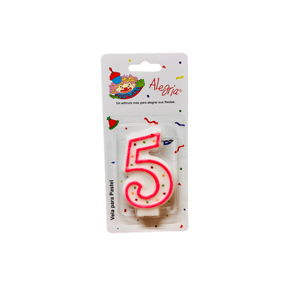 Vela Alegria Confetti Rosa